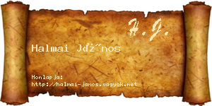 Halmai János névjegykártya